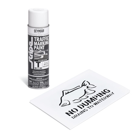 Pig Storm Drain Stencil Kit, Storm Drain Marker, 8.75in W x 12.375in L, 3PK SGN8205